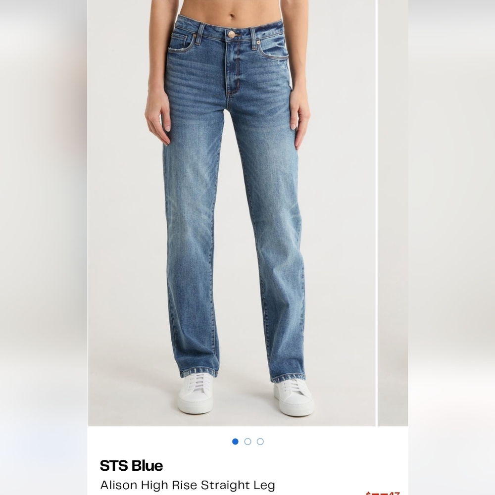 STS blue Allison High Rise Straight Leg Jean Sz 32, 14